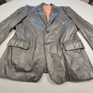 Vintage‎ Leather Blazer Clipper Mist Londontown Corp. Mens Jacket Size 46 R